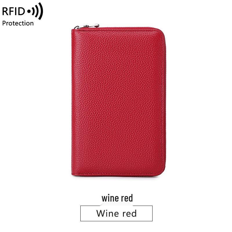 Японский многофункциональный держатель для паспорта и сберкнижки из натуральной кожи с молнией