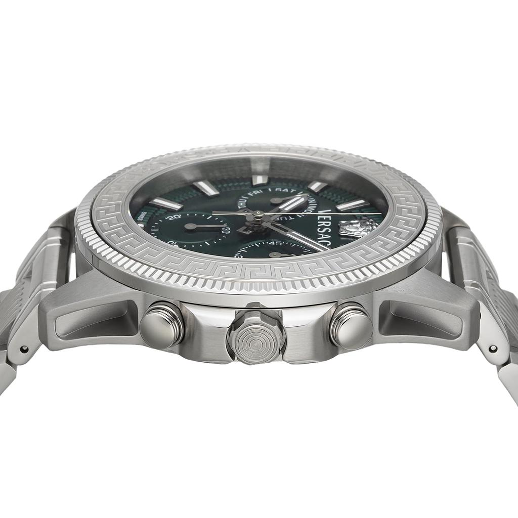 Часы GRECA ACTION CHRONO Зеленый циферблат Нержавеющая сталь Сапфировое стекло Кварцевые 45MM Швейцарские часы VE3J00422 Серебряные [Versace] Мужские [Товар]