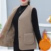 Women Vests Waistcoats New Autumn Winter Button Lamb's Fleece Vests Sleeveless Jacket Large Size Button Coats Trendy Outwear