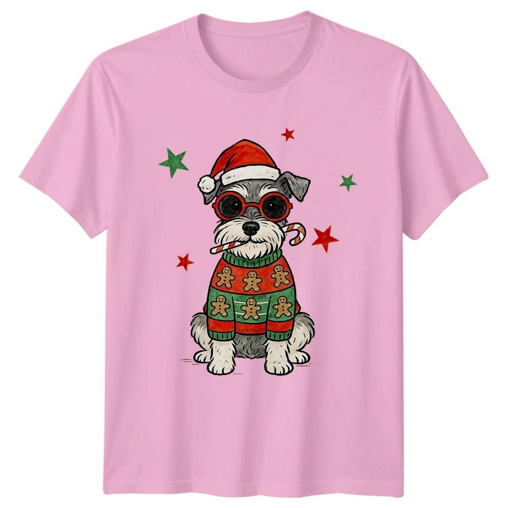 Schnauzer Dog Christmas Holidays Unisexs TShirt Unisexs Tee Graphic Unisex Top
