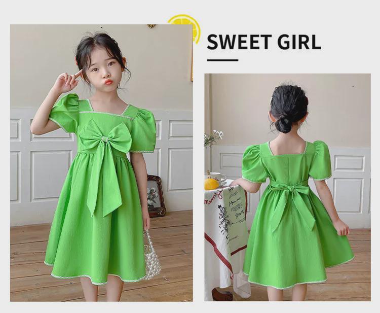 Летнее платье принцессы с рукавами-фонариками для девочек