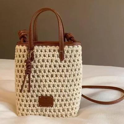 Унисекс молочно-белая сумка-ведро через плечо с магнитной застежкой и вышивкой - летняя мода для повседневного использования (2025)