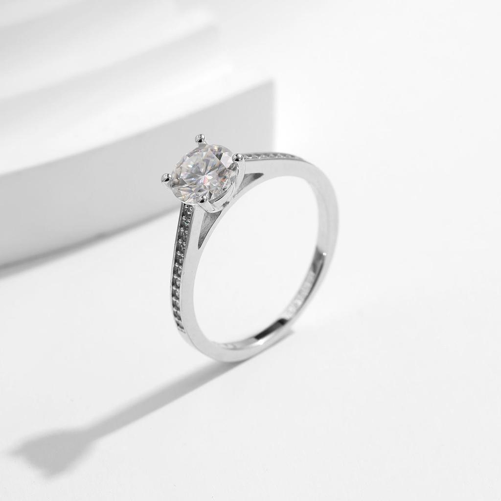 MODIAN D Kleur Lab Diamant Кольцо с муассанитом 1 карат для Vrouwen Стерлинговое серебро 925 пробы Klassieke Bruiloft Verlovingsband Sieraden Geschenken