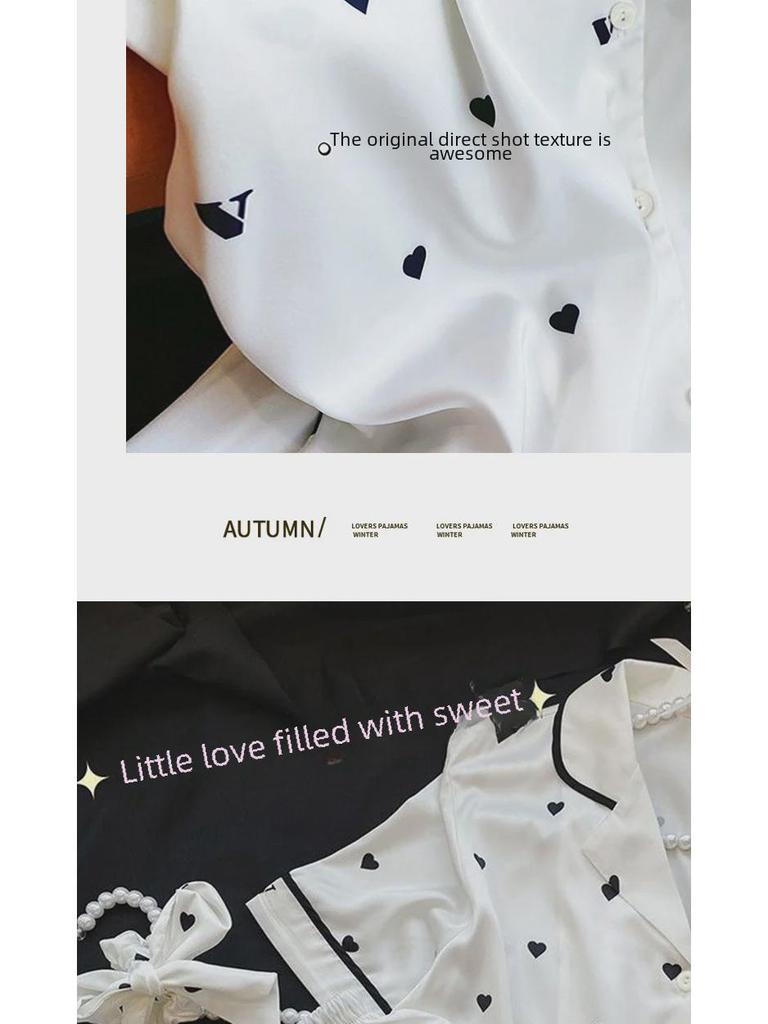 2024 Women's Short Sleeve Ice Silk Pajamas - Summer Thin Loose Fit Homewear Suit