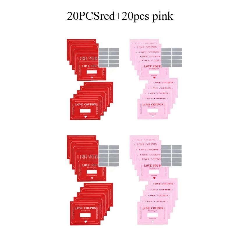40Pcs Romantic Scratch-Off Vouchers Card Date Night Coupons for Couples Valentine's Anniversary Keepsake Christmas Gifts