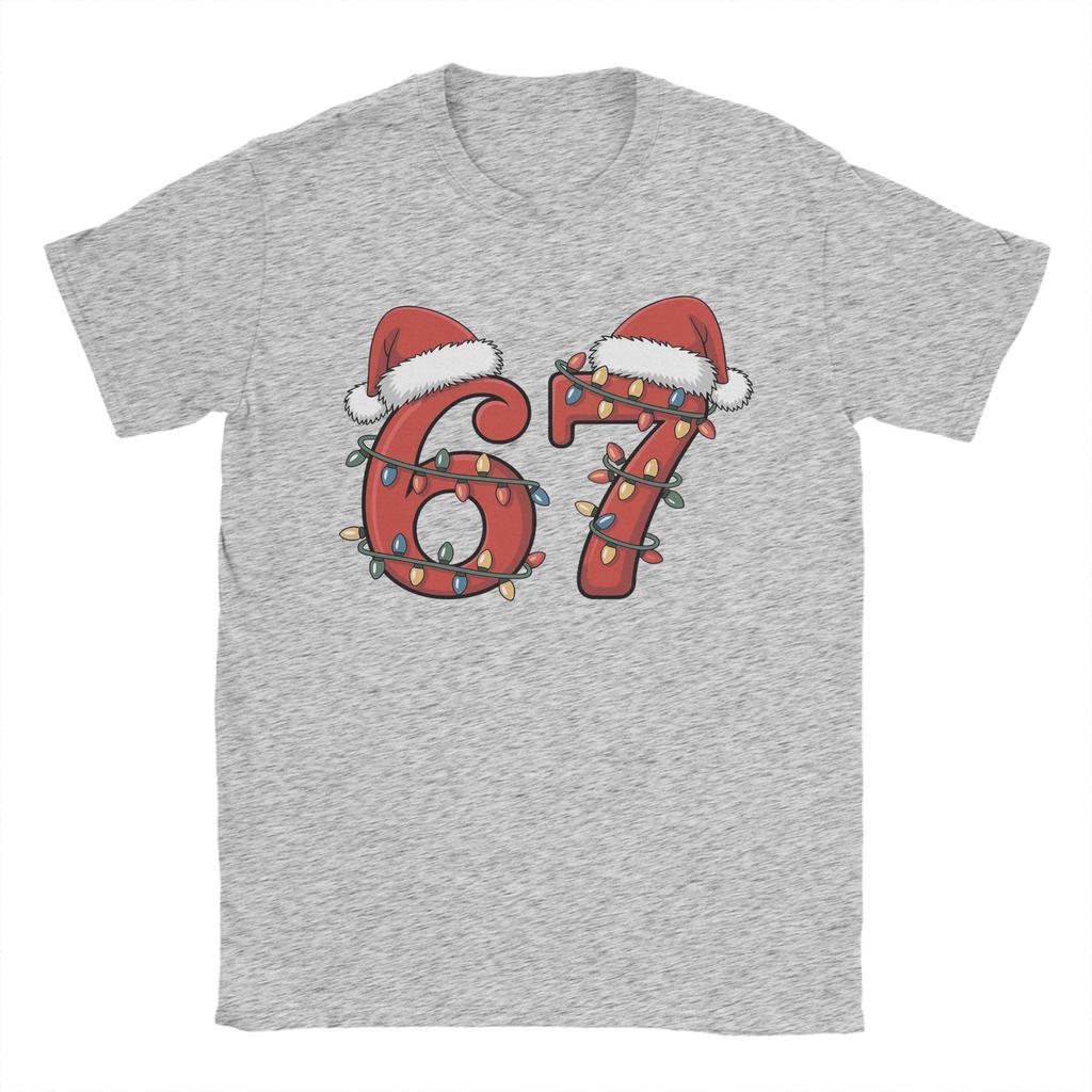 Christmas Number 67 Xmas Men's T Shirts  Novelty Tee Shirt Short Sleeve Crew Neck T-Shirt Cotton 6XL Tops