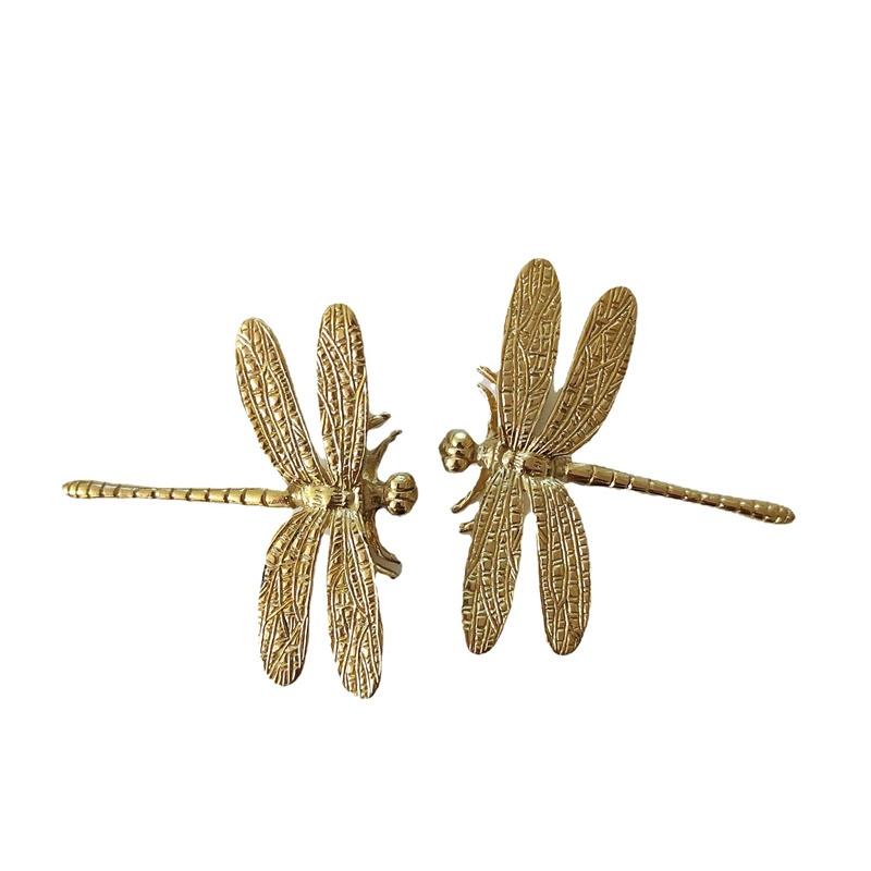 Латунная ручка-стрекоза, керамические аксессуары, мебельная ручка, фон, мебельная фурнитура, украшение стены