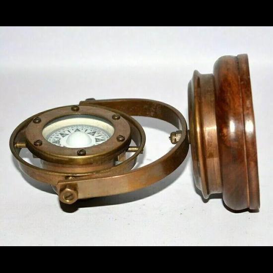 Антикварный латунный морской карданный компас, винтажный корабельный нактоут с карданным шарниром, инструмент для пеших прогулок, путешествий и кемпинга