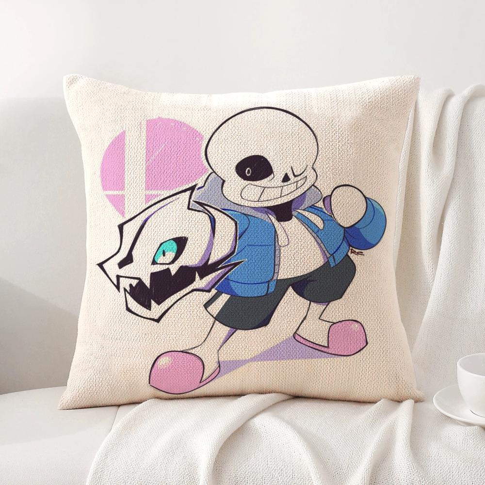 Game U-Undertale Cushion Cover Summer Coolness Linen Fabric Double-Sided Printing Pillow Case Sofa Home Decor Gift