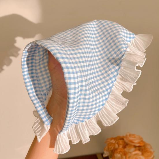 Женская повязка на голову в клетку с кружевным принтом, треугольный шарф, нескользящая повязка на голову в пасторальном стиле, обруч для волос, аксессуар для волос
