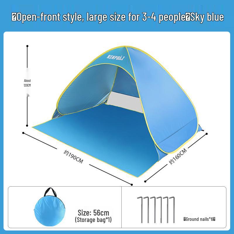 Kids' Quick-Open Beach Tent: Folding, Ultra-Portable Outdoor Camping Gear