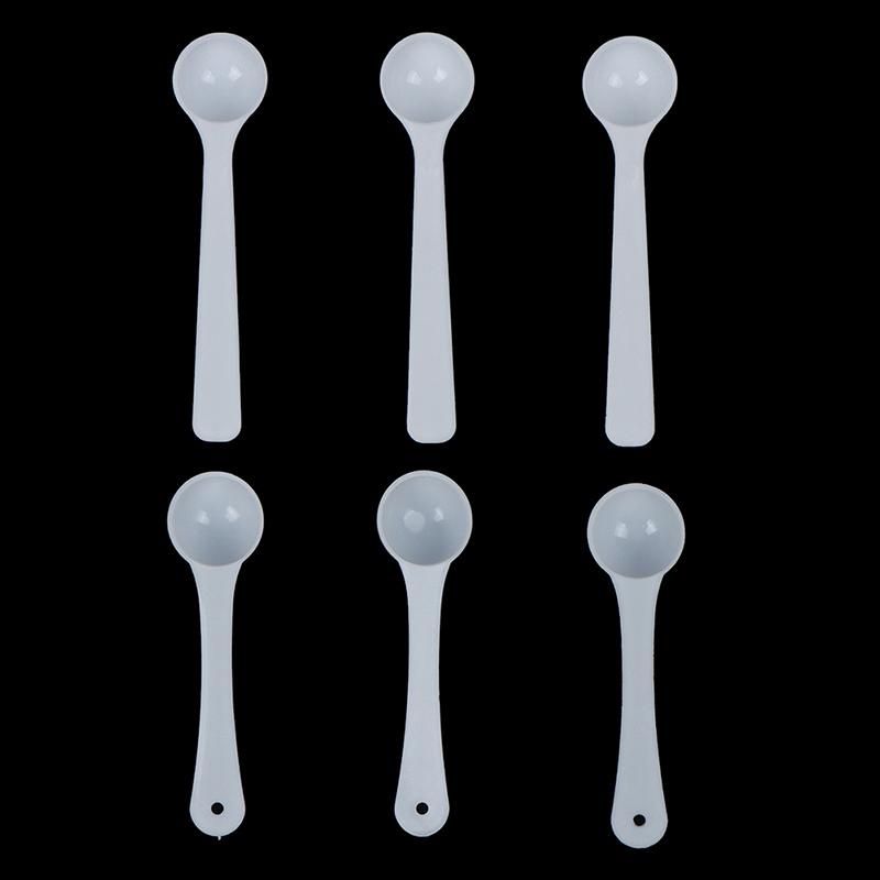 20Pcs Powder Spoon White Measuring Spoon Plastic Small Spoon