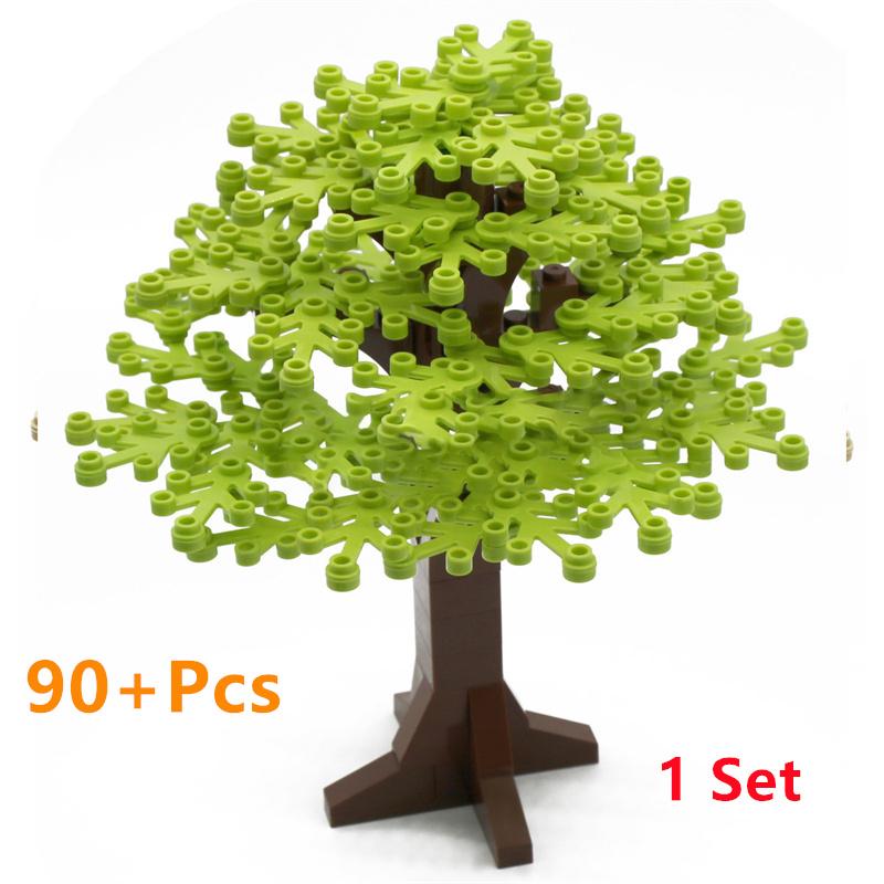 Buildings Blocks Tree Flower Sets City Plant Garden Bonsai Forest Natural City Street View Park Jungle MOC Model Toys For Kids