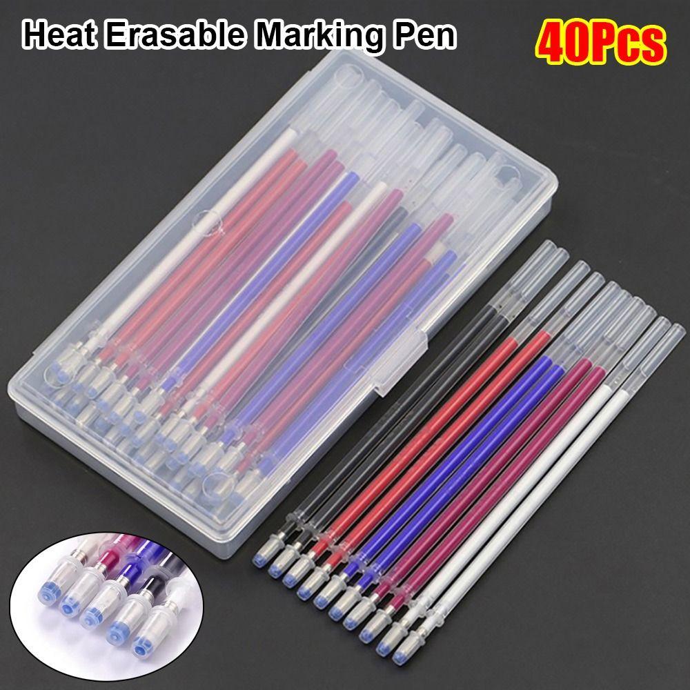 40Pcs 13cm Heat Erasable Marking Pen Coarse Rod Marker Pen Leather Garment Dash Cutting