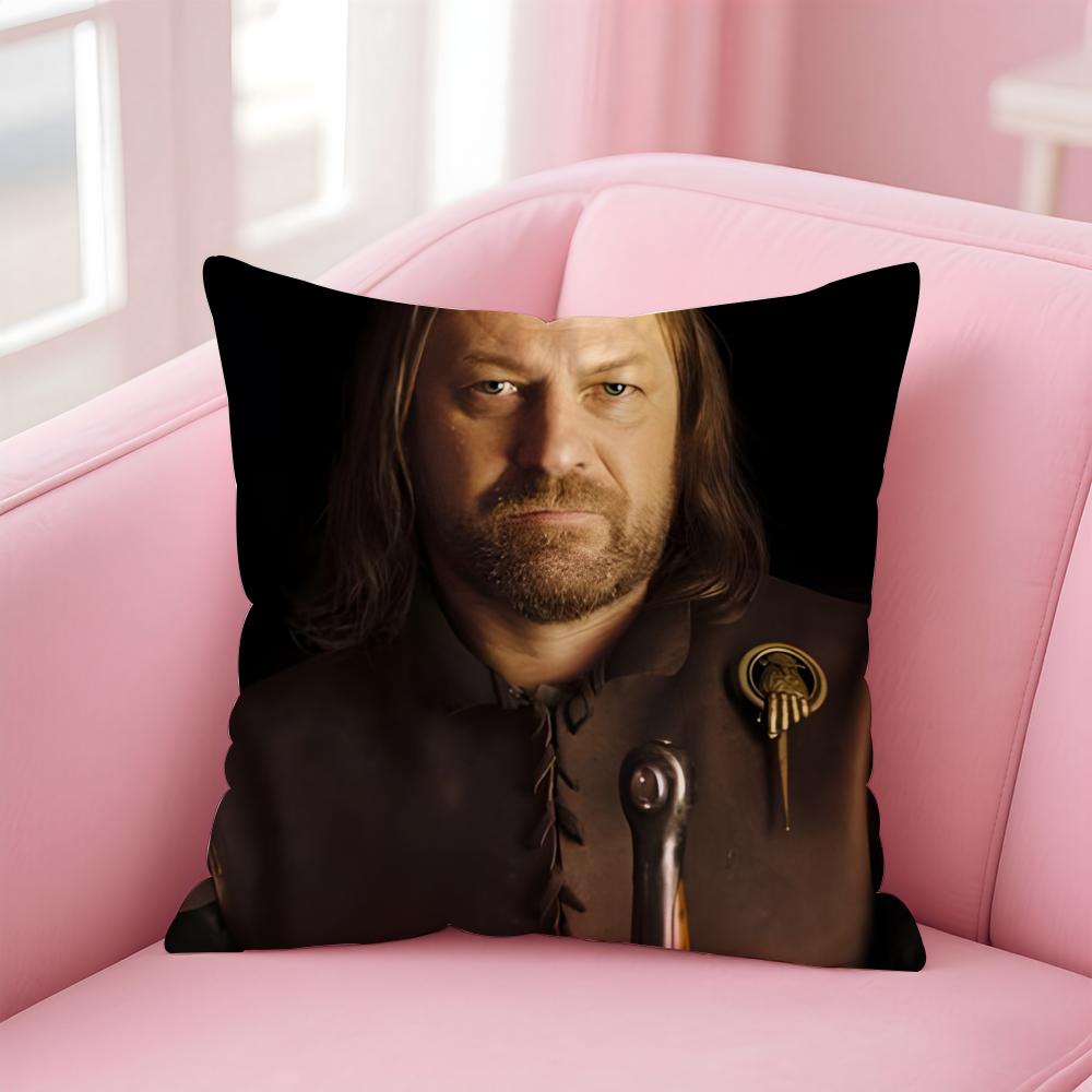 eEddard StarkLinen Decorative Cushion Cover Pillow Case Soft Friendly Fabric Concealed Zipper