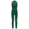 Girls Sleeveless Mesh Patchwork Jumpsuit Full Body Shiny Rhinestone Leotard for Figure Skating and Dance