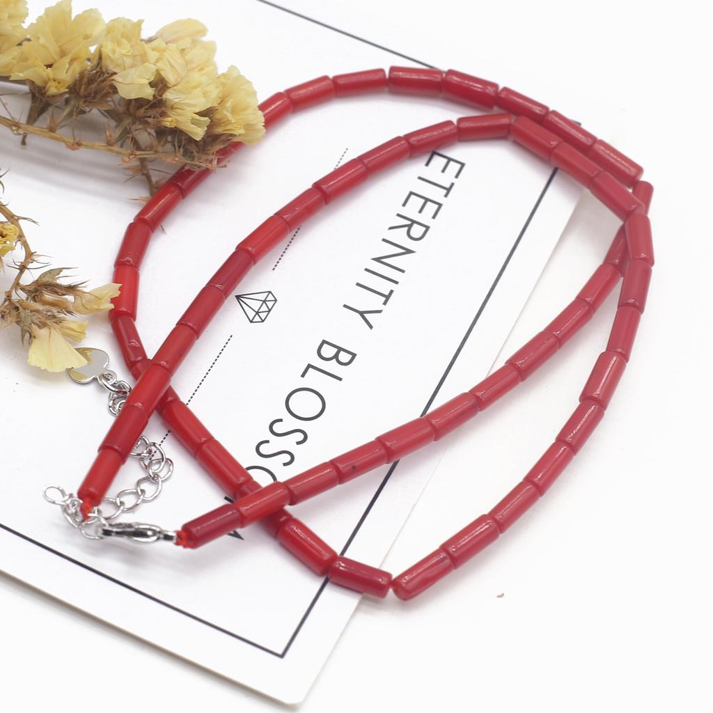 Синтетические бусины из красного коралла, 1 нить, 3 × 5 мм, цилиндрические свободные бусины-разделители для изготовления ювелирных изделий, ожерелья, браслета, аксессуары, длина 38 см