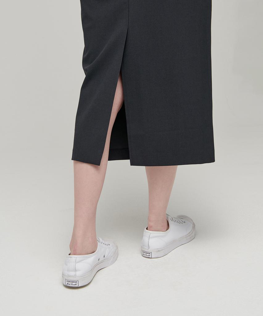 Musinsa Standard Woman Women'S High-Waisted Long Skirt [Gray]