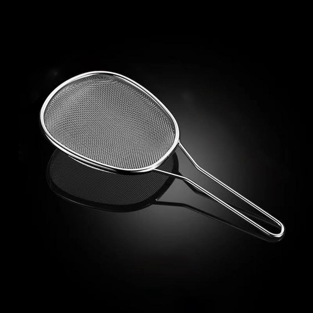 Удобный совок-сито из нержавеющей стали, овальная ложка-сито для жарки, ложка для слива, бытовая