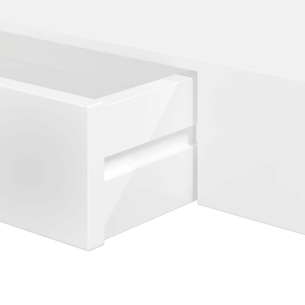 Wall Mounted Shelf with Drawers 2 pcs White 80 cm