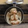 Small Angel Keyring With Time Gem Jewelry Silver Zinc Alloy For Special Occasions