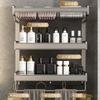 Bathroom Towel Rack Wall Mounted Aluminum Storage Shelf Set