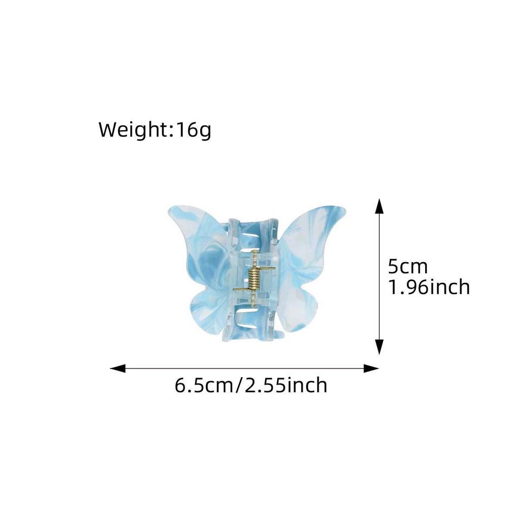 Акриловая заколка для волос Bofeiya Retro Butterfly - маленькая заколка для волос в виде акулы для полузавязанных волос