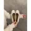French Retro Silver Bow Flats Gentle Style Women's Shoes
