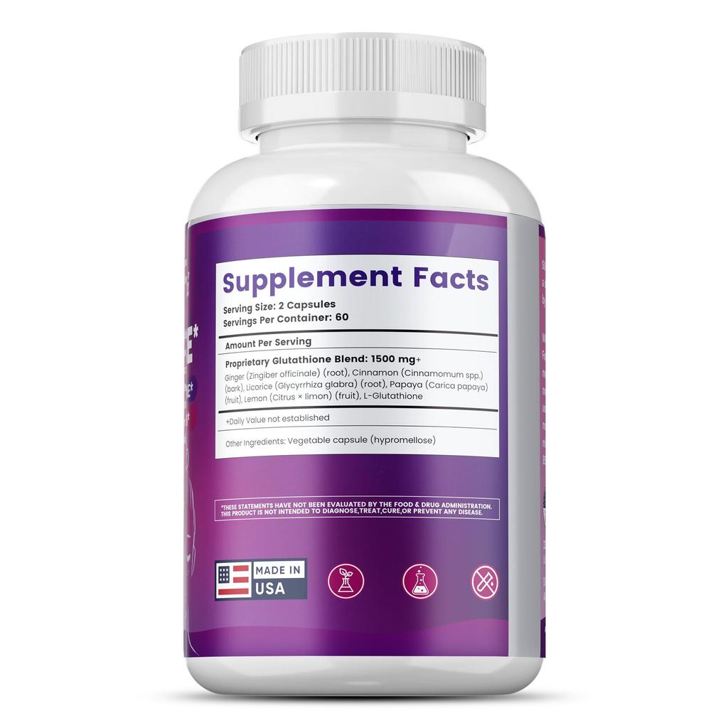 Buporai Glutathione Capsules support an even skin tone, improve skin texture, and fade dark spots.