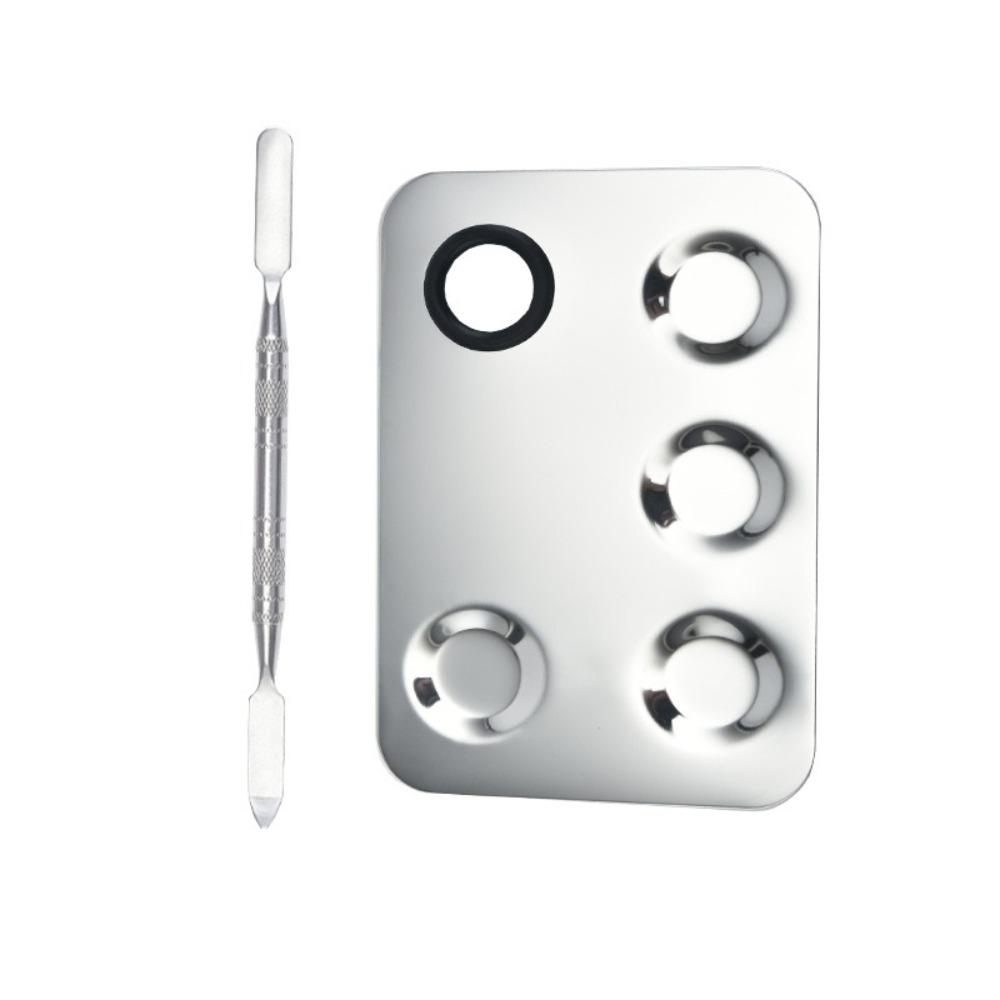 Portable Makeup Color Palette Stainless Steel Foundation Eyeshadow Mixer Palette