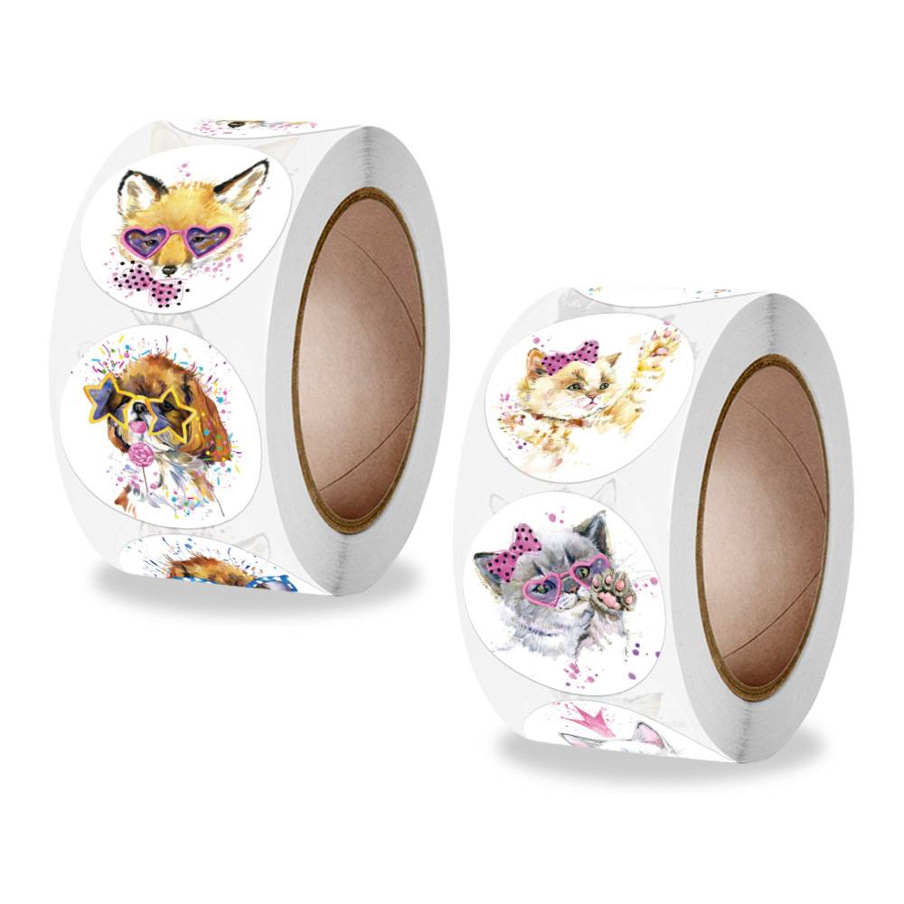 Около 500 шт., милые мультяшные наклейки с животными, наклейки для учителей, награды, спасибо, сделай сам, подарочные украшения ручной работы, этикетки, канцелярские принадлежности