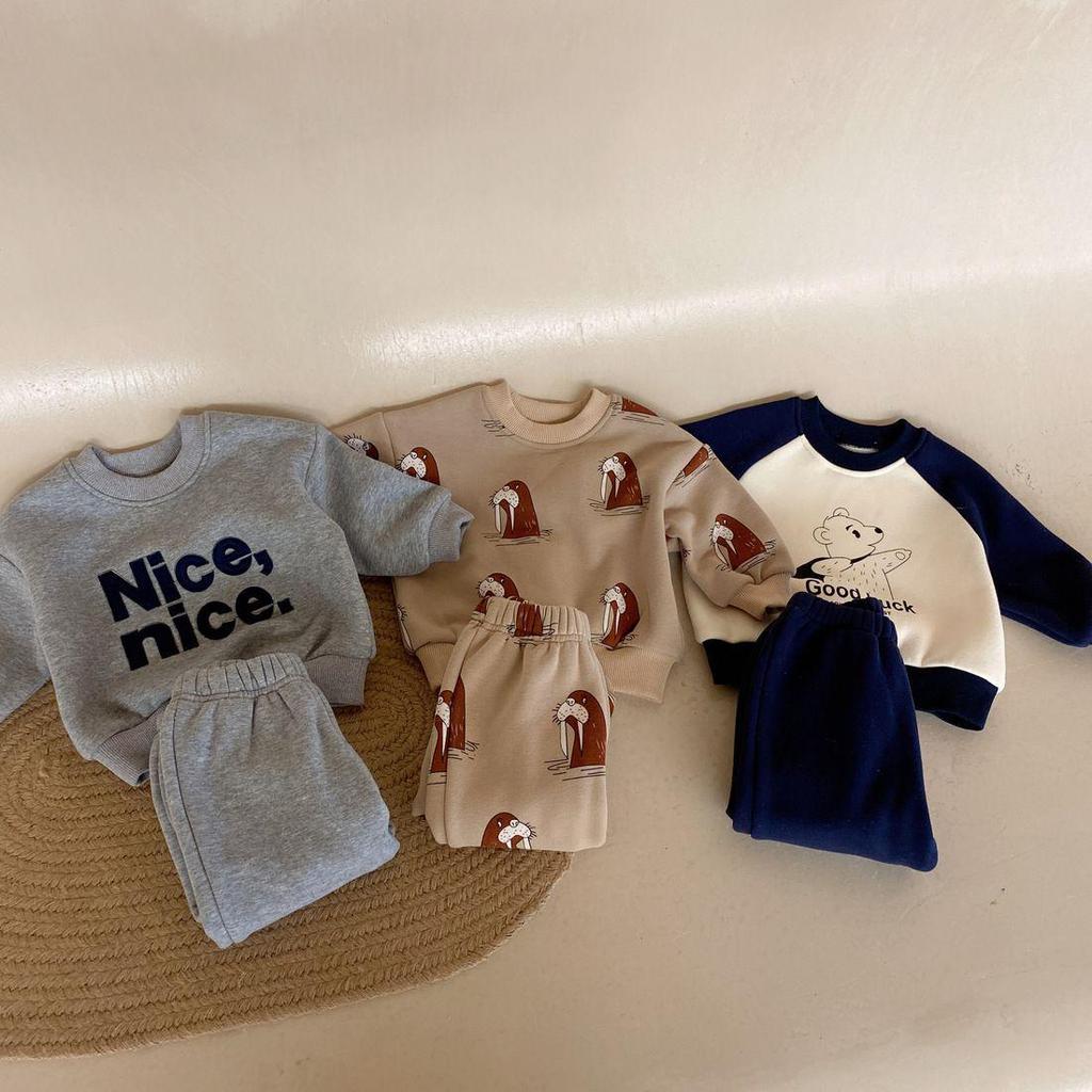 Осенне-зимний мультяшный флисовый ромпер для малышей - Уютный уличный цельный пуловер