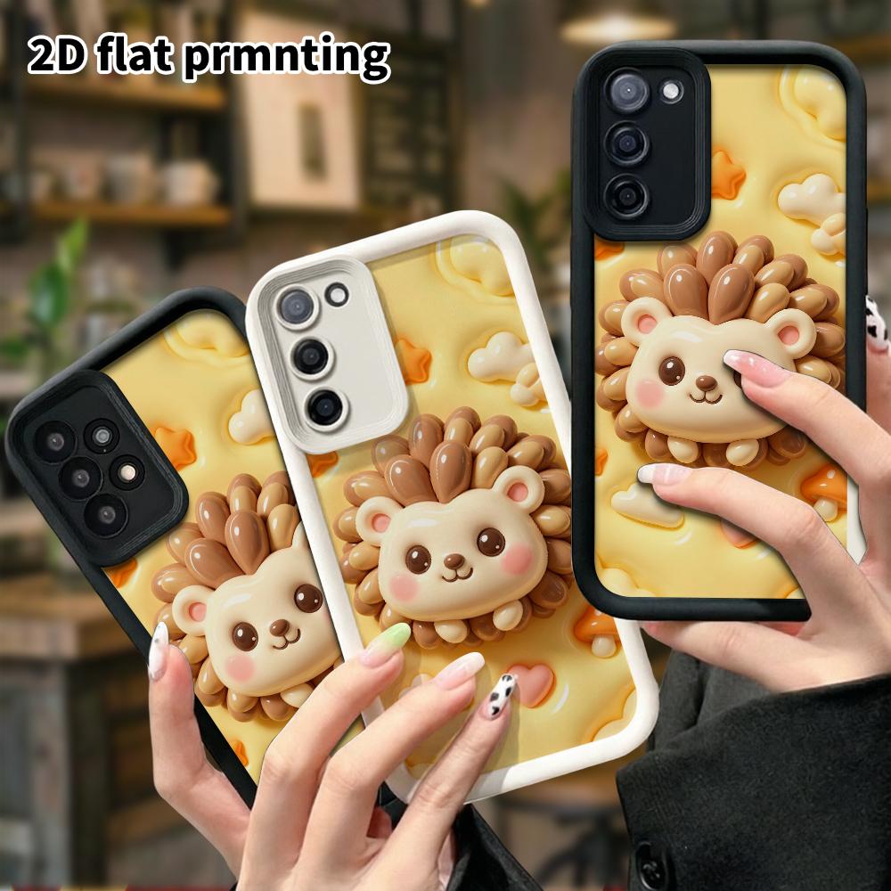 Phone Case: 2D flat, suitable for Samsung Galaxy A34 A35 M05 M06 S20 S22 S21 FE Plus 5G protective cases, cute soft little hedgehog, perfect Christmas