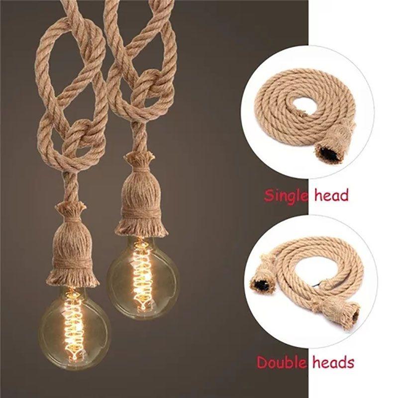 High-end Single/double Head Rope Pendant Light Lamp For Charming Vintage Dcor