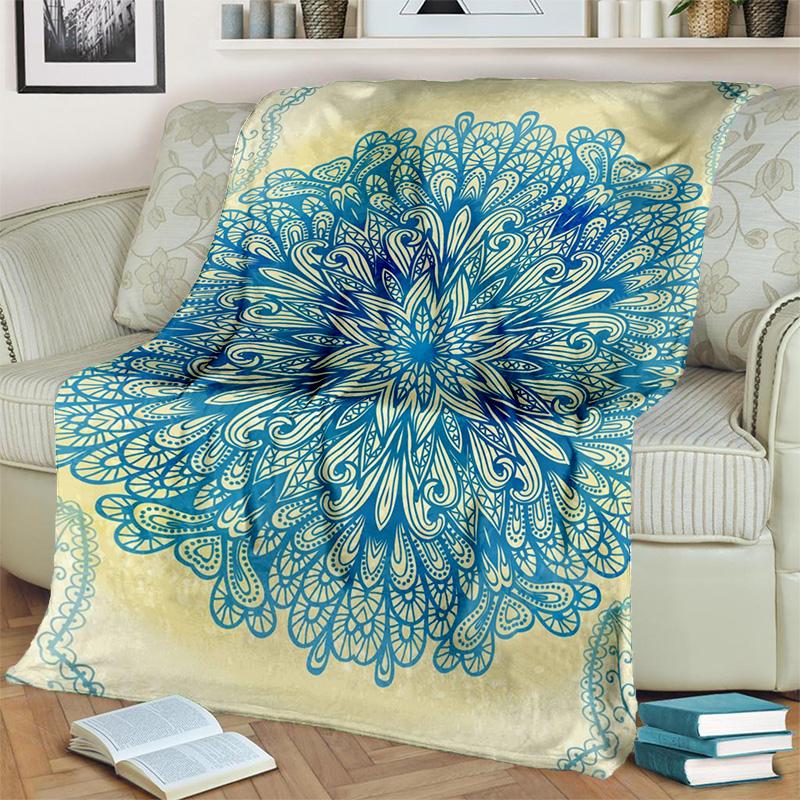 3D Bohemia Meditation Mandala Nature Spirit Yoga Blanket,Soft Throw Blanket for Home Bedroom Bed Sofa Picnic Cover Blanket Kids