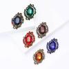 Retro Alloy Crystal Glass Brooch High-End Temperament Women'S Suit Cardigan Corsage Jewelry Pin