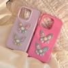 Colorful Beads and Diamond Butterfly for 17promax for Apple 16 Mobile Phone Case for Iphone14 Three-dimensional 1311 Light Luxury