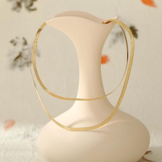 Женское колье-колье, многослойное плоское ожерелье со змеиной костью, регулируемая удлиненная цепочка-колье, ожерелье, ювелирные аксессуары