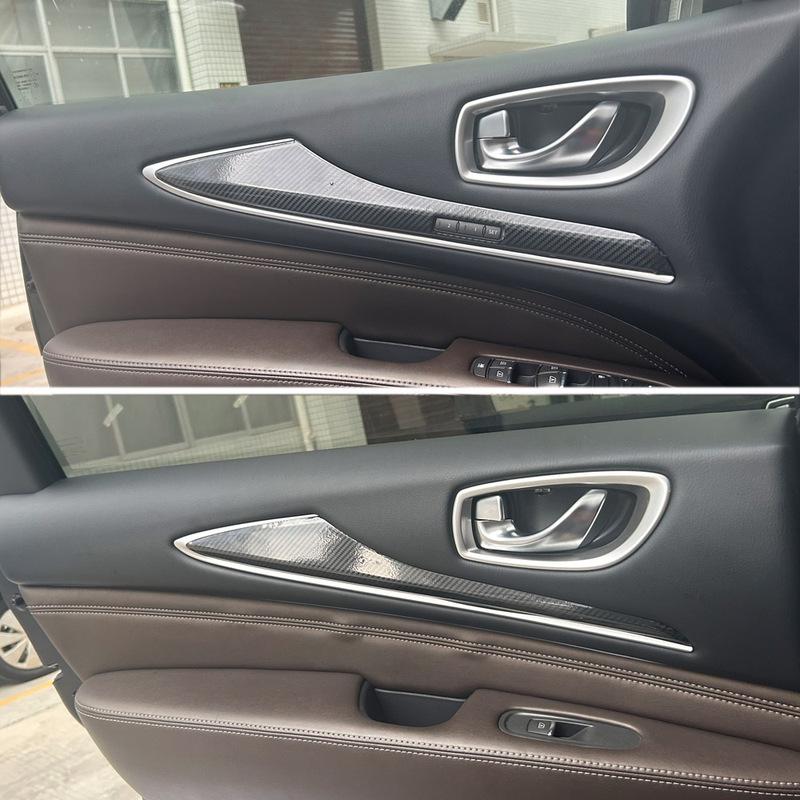 Для Infiniti JX35 QX60 2012-2018 Внутренняя центральная консоль Ручка двери Наклейки из углеродного волокна Декали Стайлинг автомобиля Аксессуар