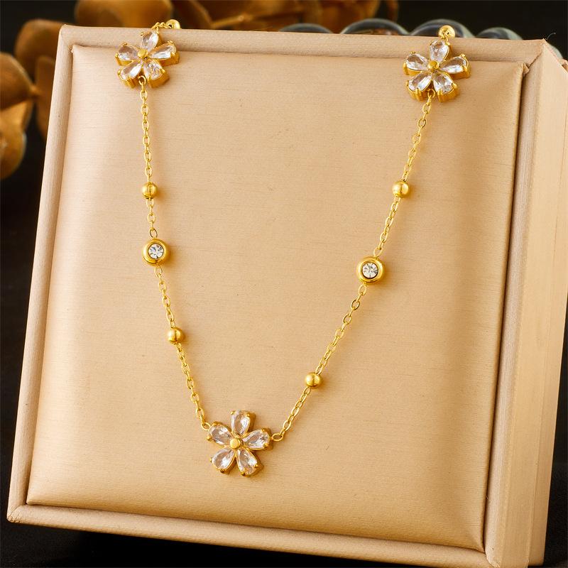 Хрустальная ромашка, ювелирные изделия, прозрачное ожерелье, серьги, браслет, женская цепочка из нержавеющей стали, чокер, подарки
