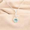 Rare Sky Blue Topaz Gemstone 925 Sterling Silver Jewelry Beautiful Pendant 1.13" CP-25-12