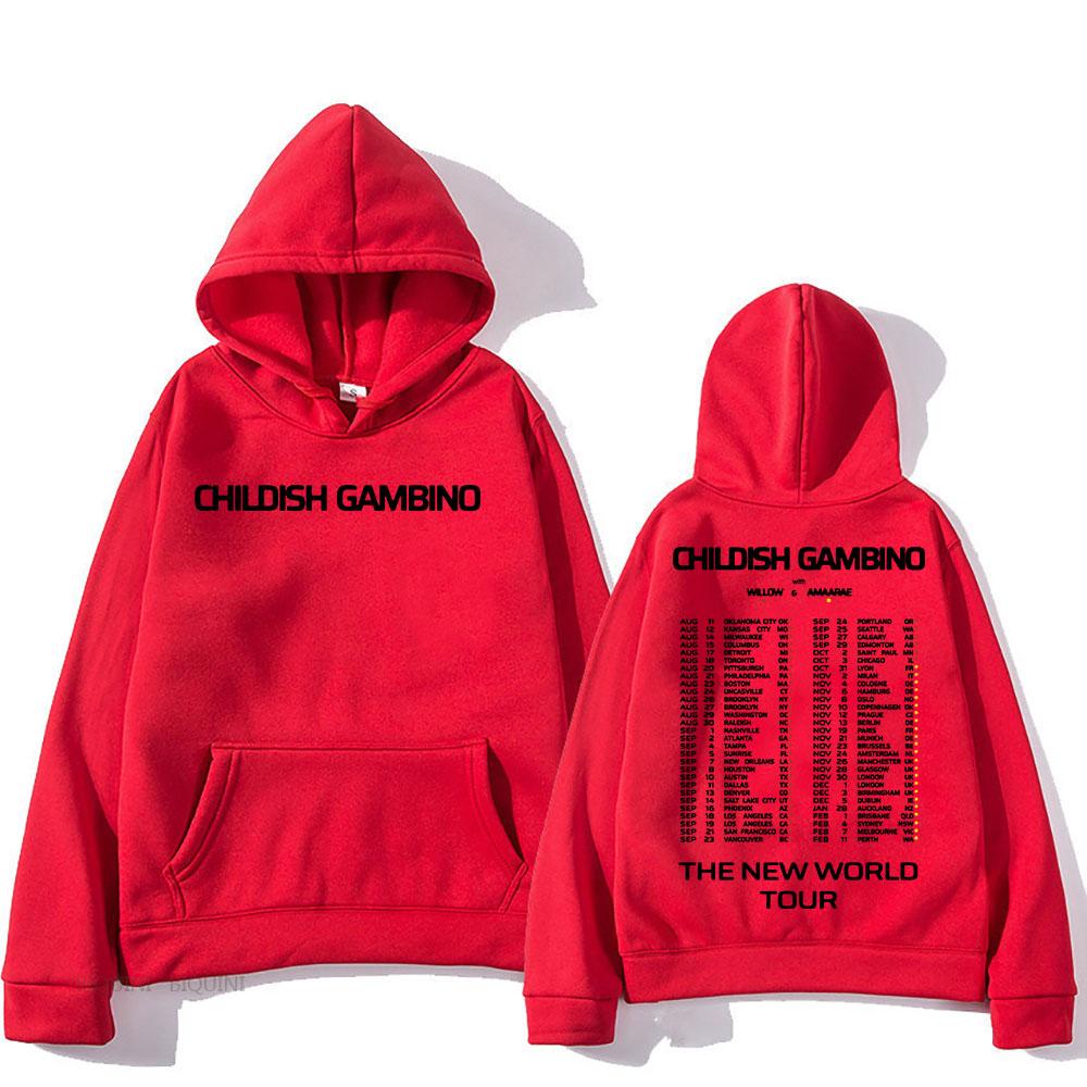 Толстовки The New World Tour Childish Gambino Певец Толстовки Теплый Длинный Рукав Sudaderas Мужская Одежда Топ