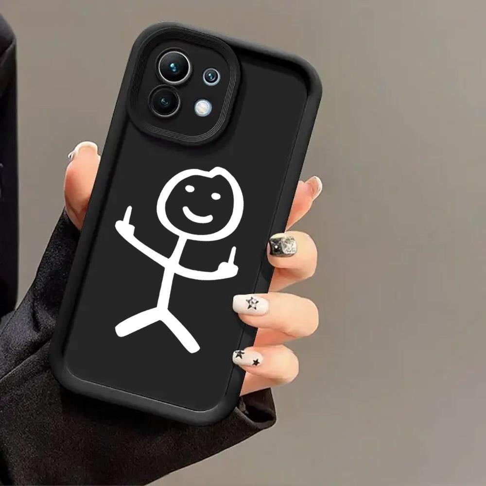 Cute Man Matchman Case For Xiaomi 15T 14T 13T Pro 15 Ultra 17Pro Max Poco F7 X7 X6 F5 M6 M7 Pro Phone Cover Funny Middle Finger