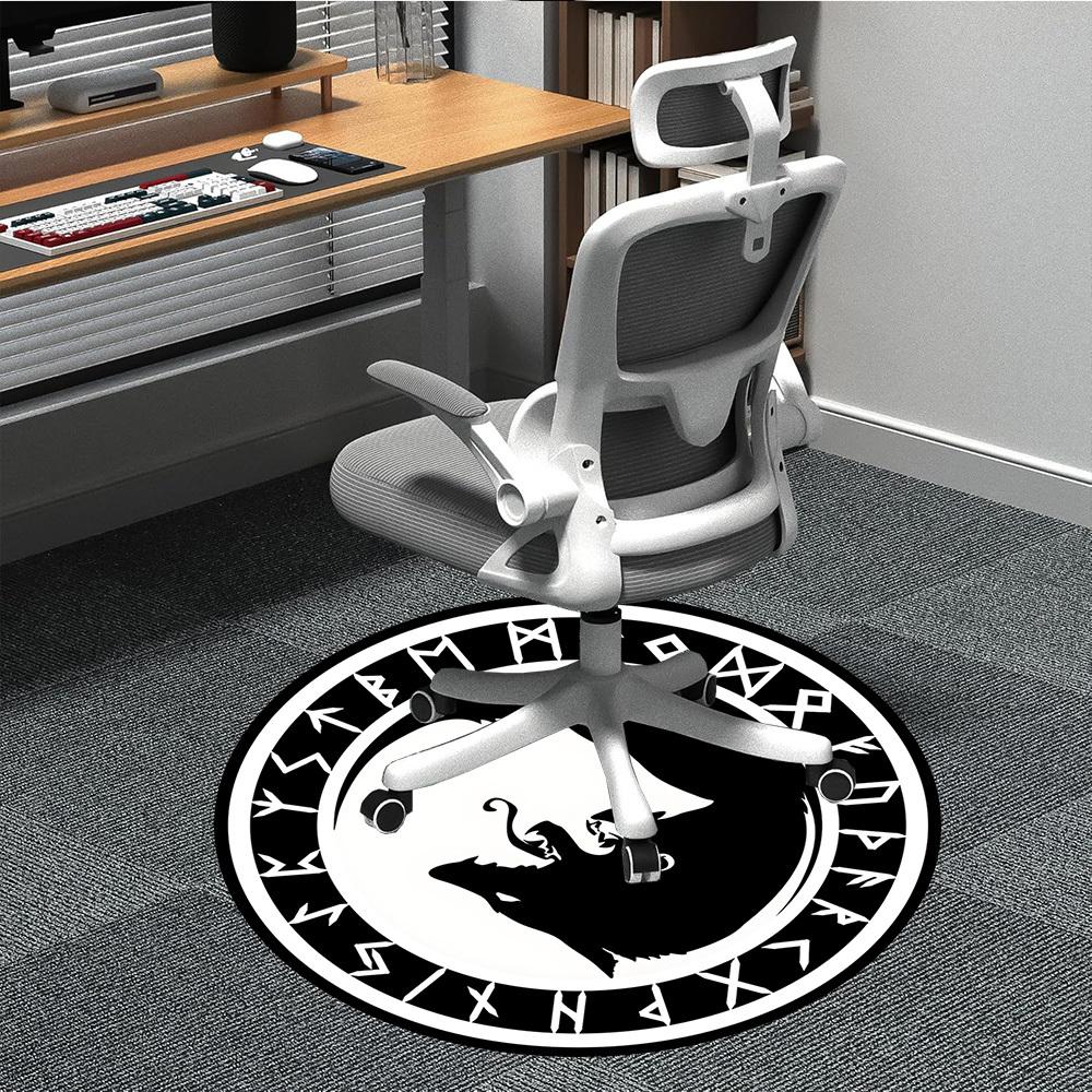1pc Wolf Office Round Area Rug, Under Office Chairs Bedroom Living Room Home Decor, Room Deco, Available in Various Sizes