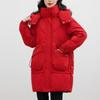 Girls' Thickened Medium-Length Loose Fashion Large-Size Hooded Comfortable Quilted Cotton-padded Jacket