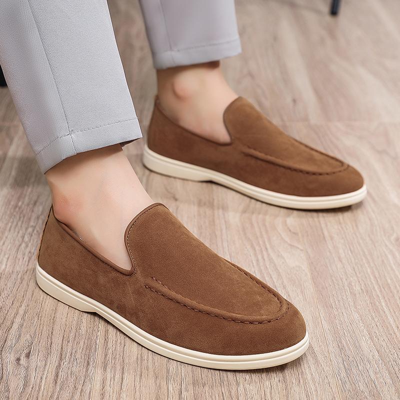 Fashion Mens Business Casual Shoes Suede Loafers Classic British Style Men Lightweight Soft Moccasins Male Slip On Driving Flats