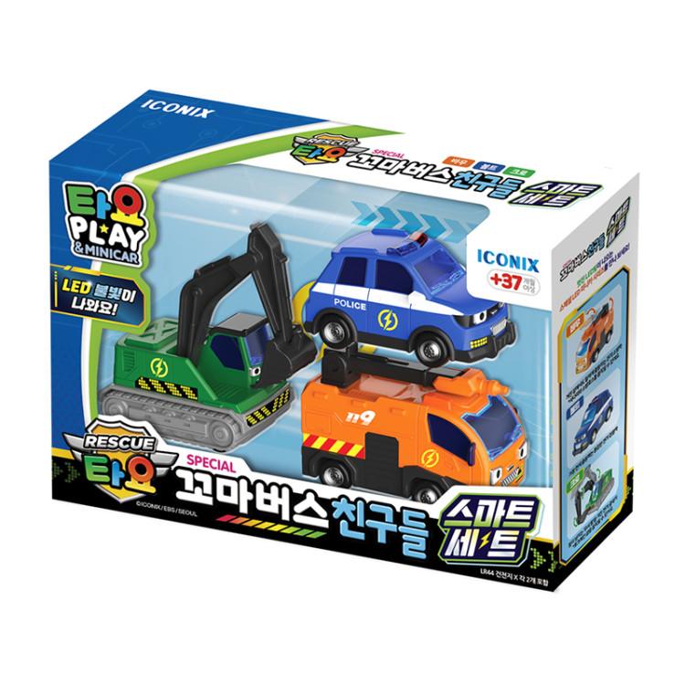 Tayo The Little Bus Friends Special Set Smart Set LED Light Mini Car Toy, SMART BAU, SMART KRO, Smart Bolt Korean Toys