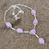 Pink Chalcedony Gemstone Handmade 925 Sterling Silver Jewelry Necklace 18" KKG-415