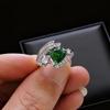 Fashion Jewelry Emerald Love Heart Ring, Fashion Niche Heart 8 * 8mm Ring