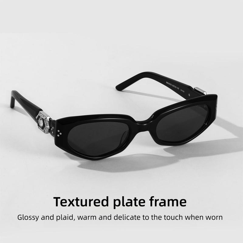 CAPONI Brand Luxury Women Sunglasses Fashion Polarized Outdoor Vintage Acetate Design Cat Eye Eyewear UV420 Black Shade CP35025